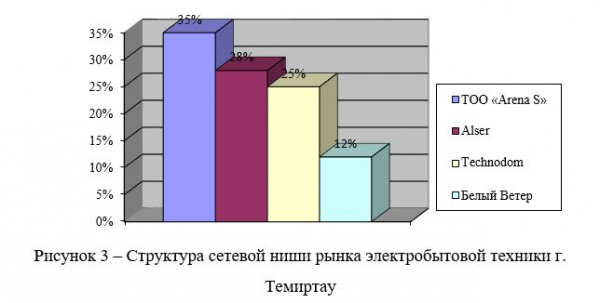 Структура сетевой ниши рынка электробытовой техники г. Темиртау